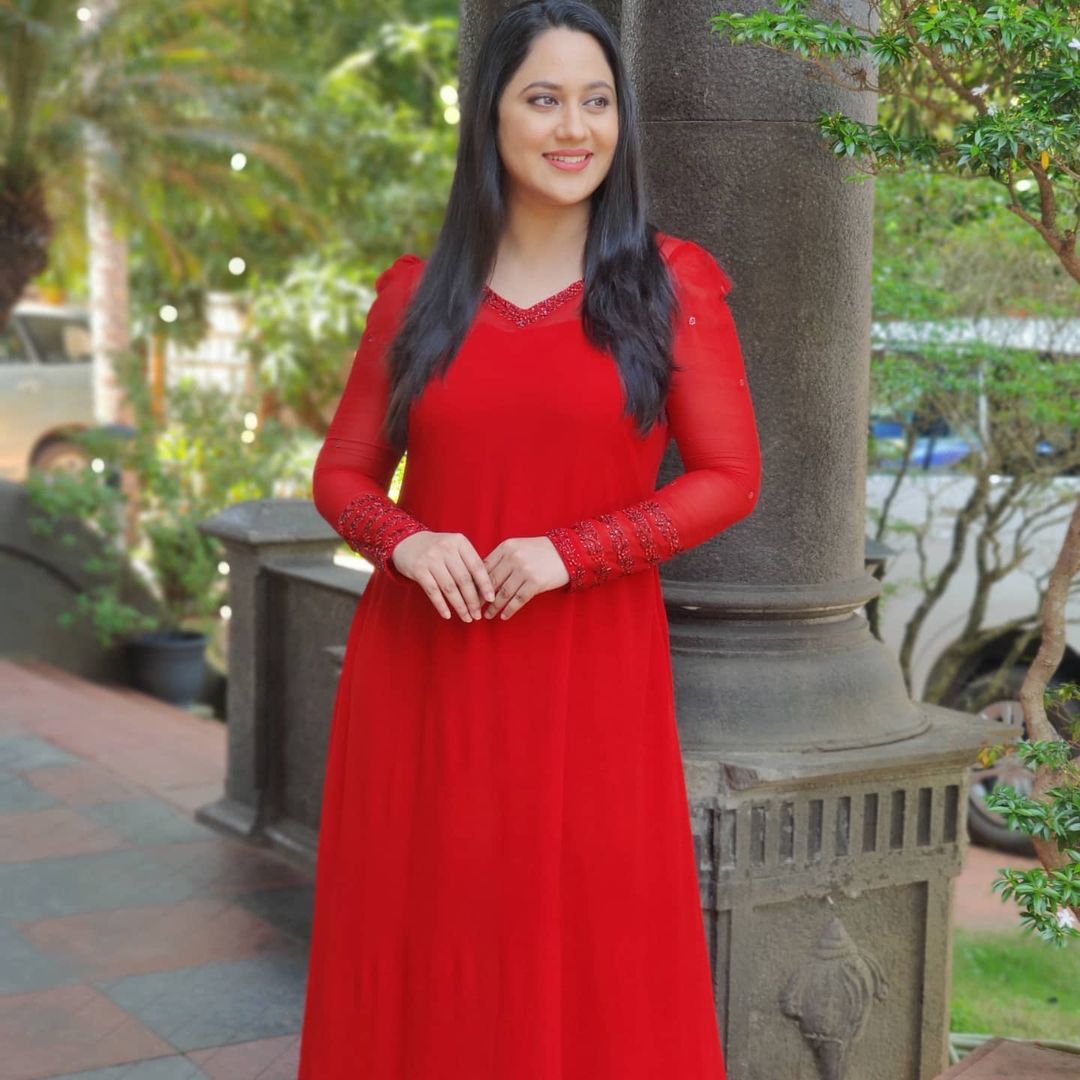 Malayalam Actress Miya George Images in Red Dress